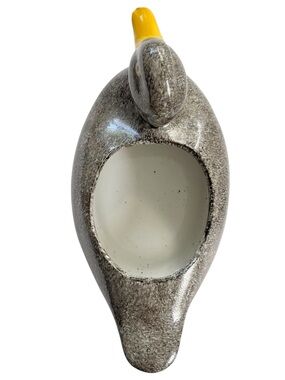 Ron Gordon Designs Vintage gray with yellow beak cute Duck shaped planter